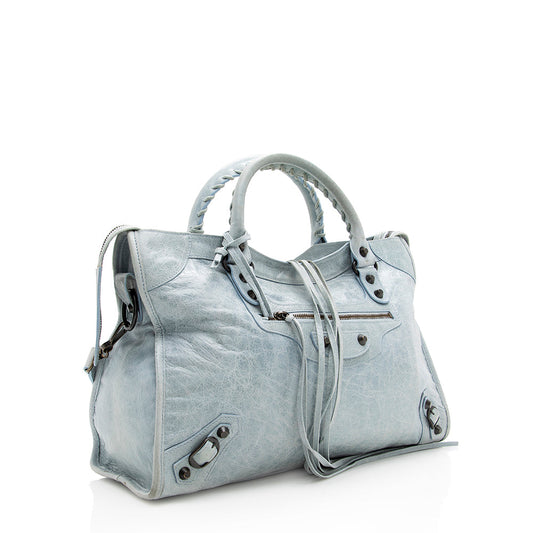Luxury Balenciaga Agneau Classic City Satchel (SHF-18505)