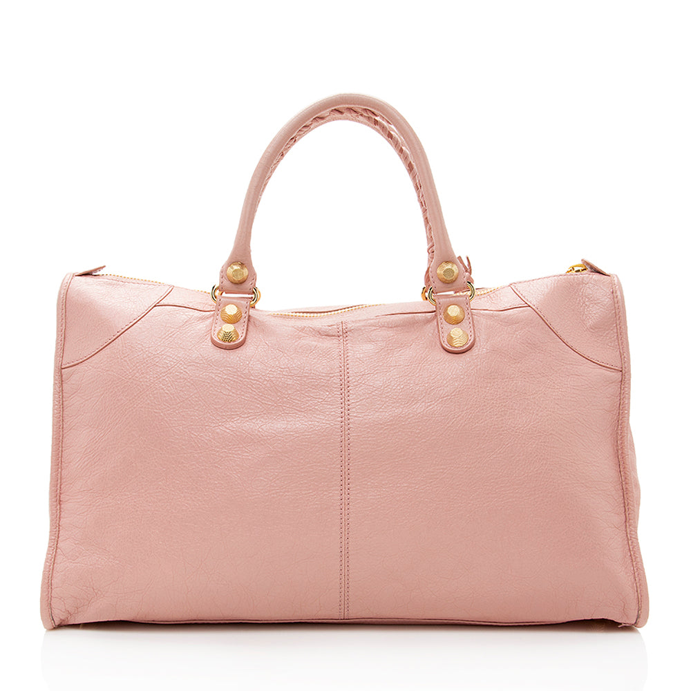 Luxury Balenciaga Agneau Classic City Satchel (SHF-19441)