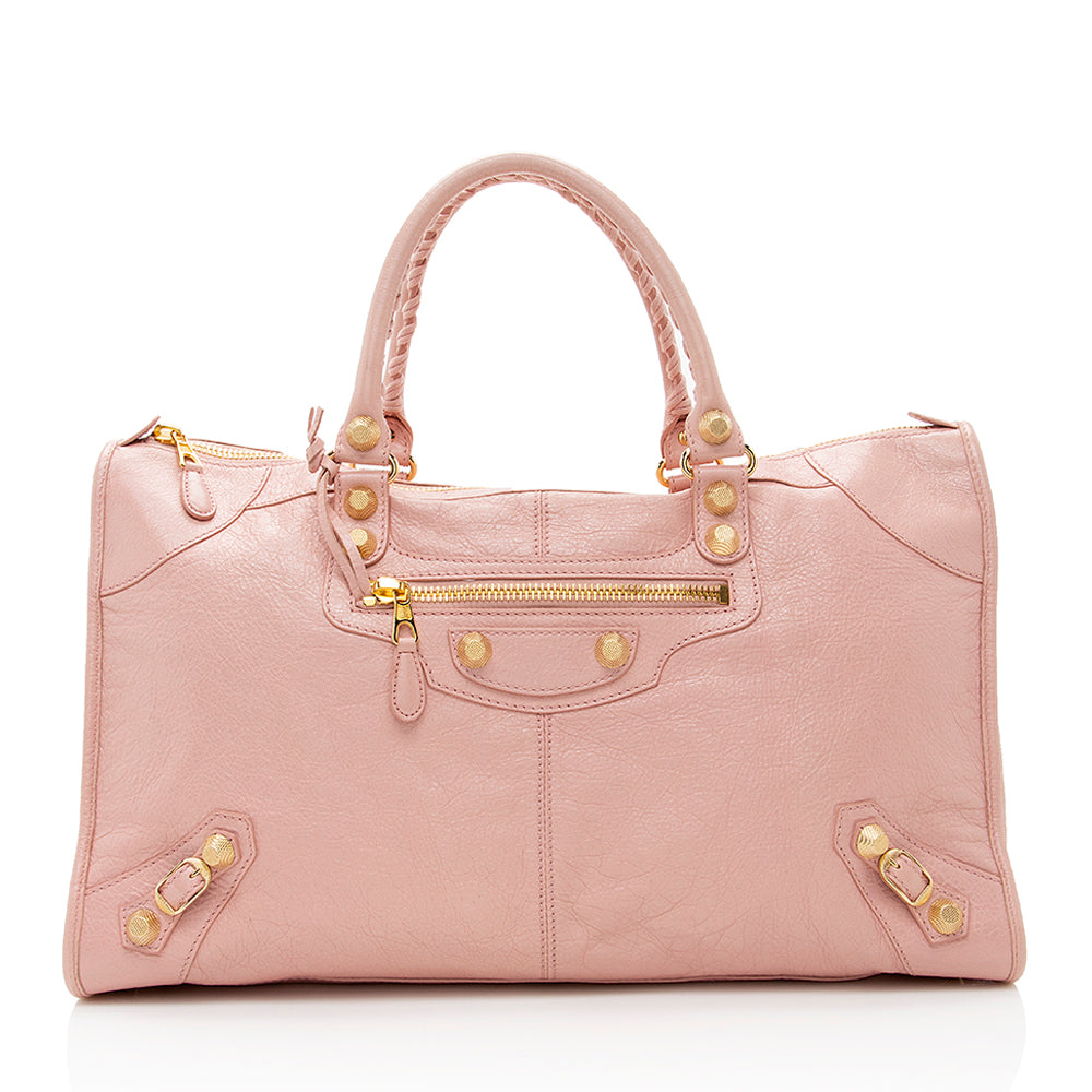 Luxury Balenciaga Agneau Classic City Satchel (SHF-19441)
