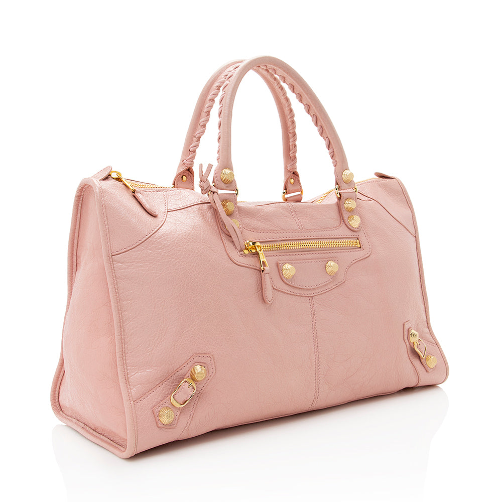 Luxury Balenciaga Agneau Classic City Satchel (SHF-19441)
