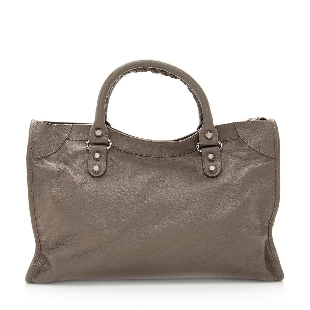 Luxury Balenciaga Agneau Classic City Satchel (SHF-19493)