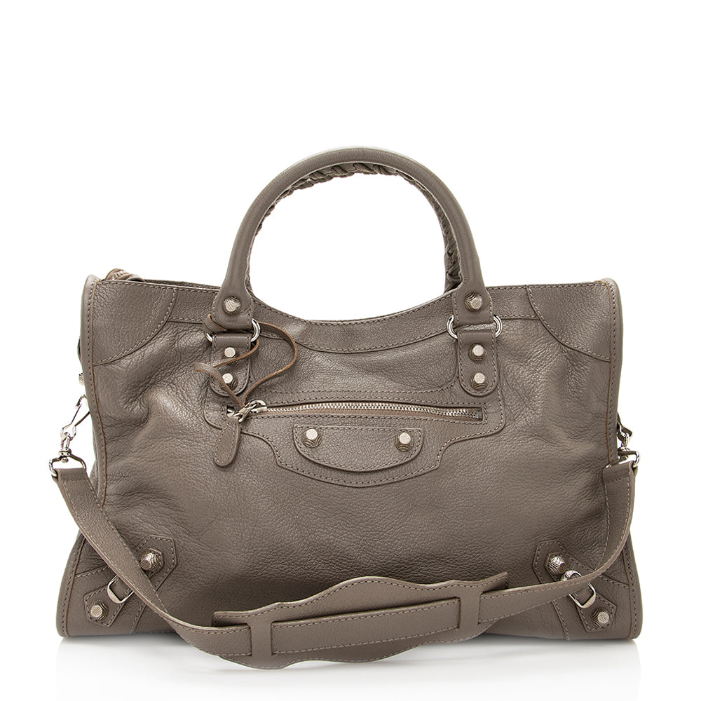 Luxury Balenciaga Agneau Classic City Satchel (SHF-19493)