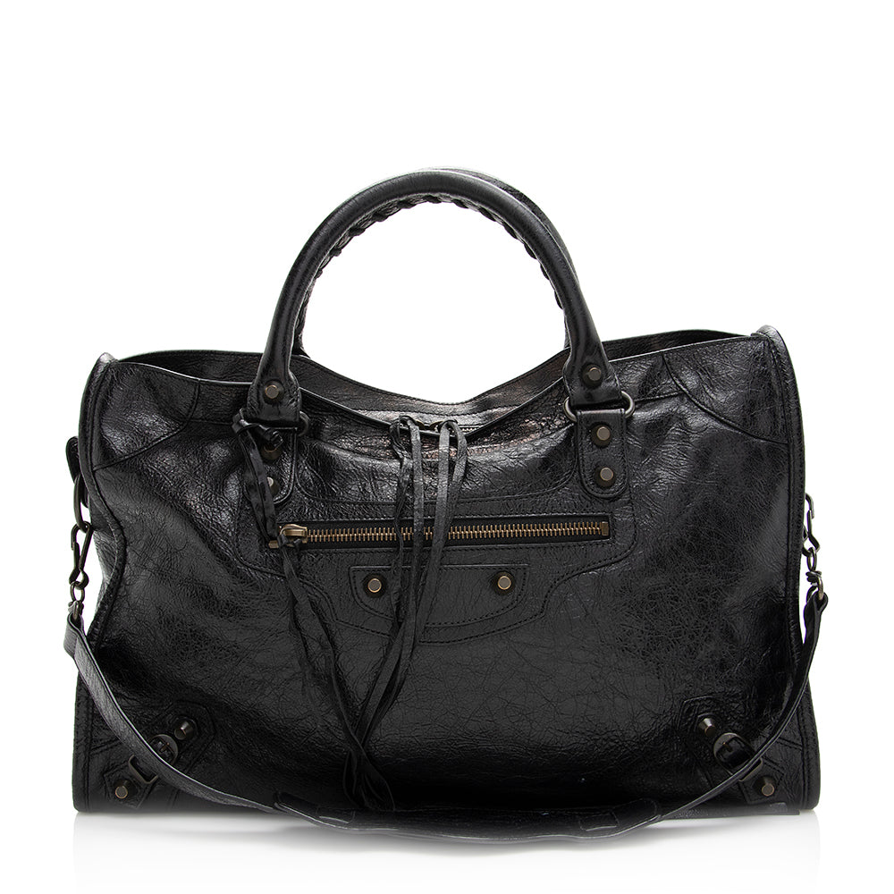 Luxury Balenciaga Agneau Classic City Satchel (SHF-20329)