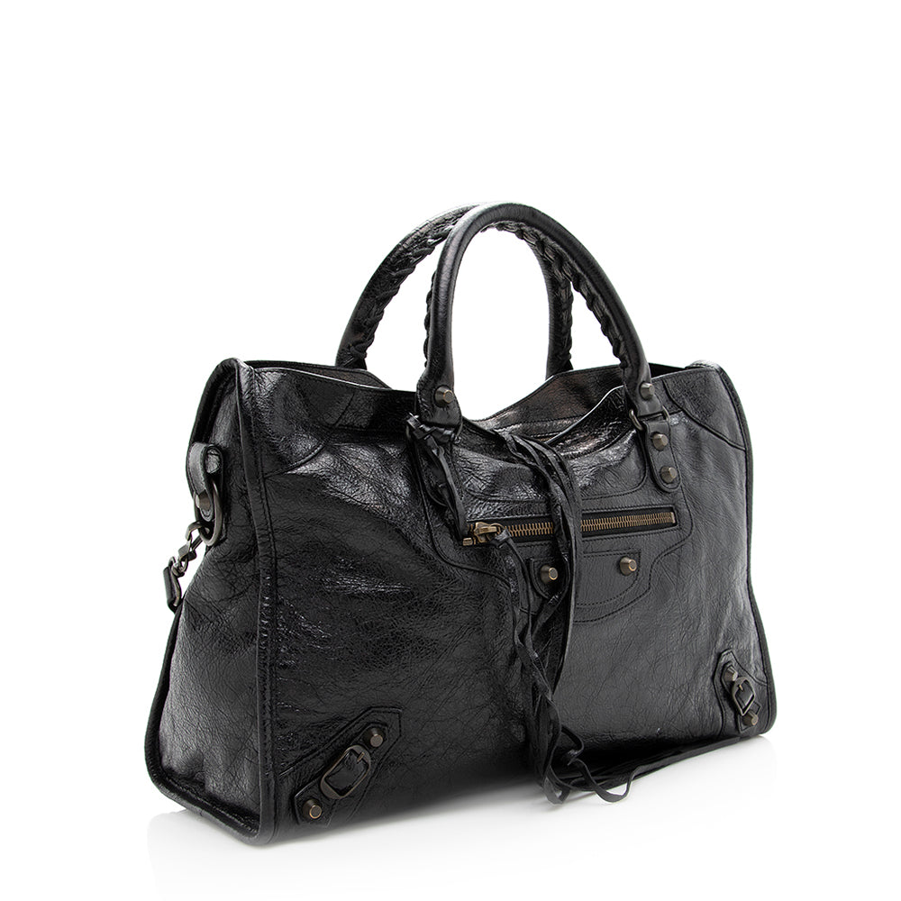 Luxury Balenciaga Agneau Classic City Satchel (SHF-20329)
