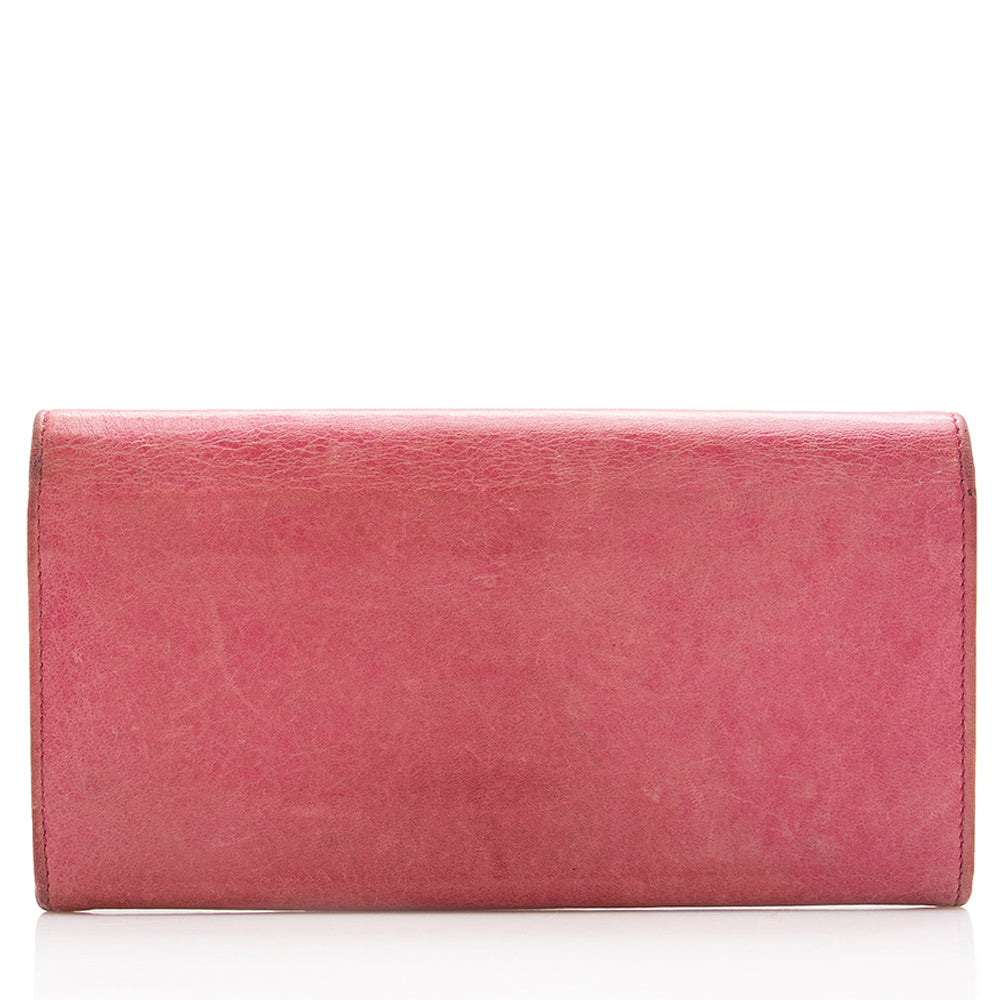 Luxury Balenciaga Agneau Motocross Classic Money Continental Wallet - FINAL SALE (SHF-18248)