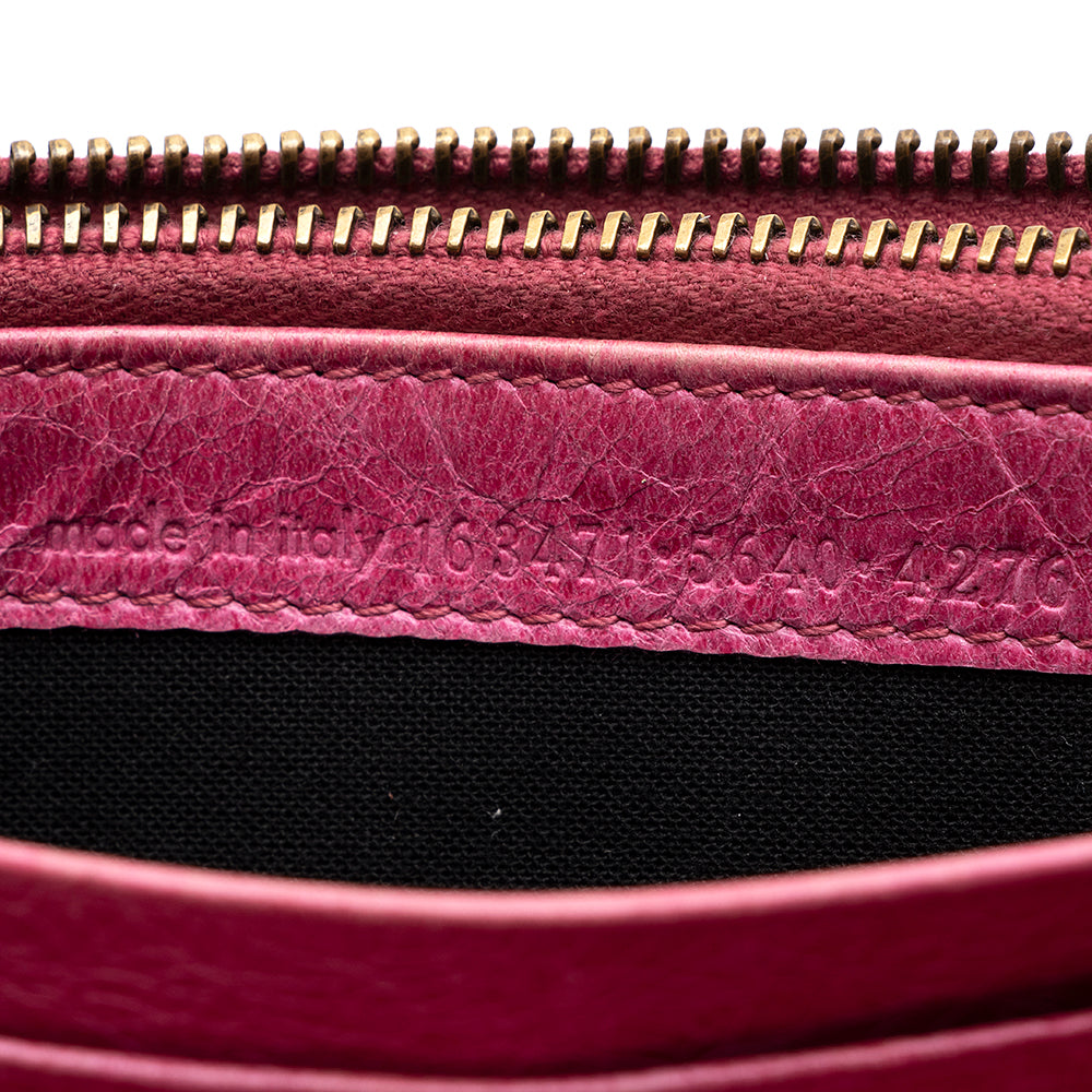 Luxury Balenciaga Agneau Motocross Classic Money Continental Wallet - FINAL SALE (SHF-18248)