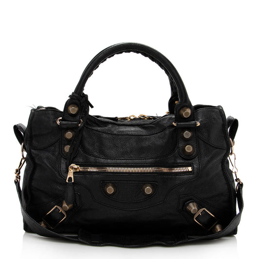 Luxury Balenciaga Agneau Giant 12 City Satchel (SHF-15561)