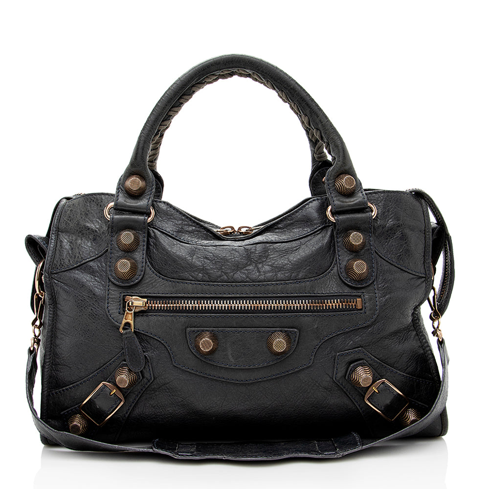 Luxury Balenciaga Agneau Giant 12 City Satchel (SHF-17635)