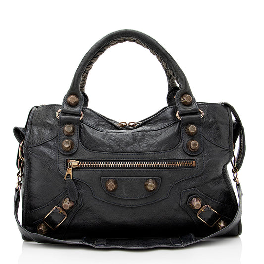 Luxury Balenciaga Agneau Giant 12 City Satchel (SHF-17635)