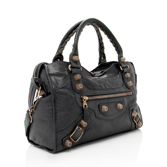 Luxury Balenciaga Agneau Giant 12 City Satchel (SHF-17635)
