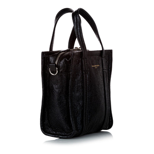 Luxury Balenciaga Bazar Shopper Lambskin Leather Satchel (SHG-30936)