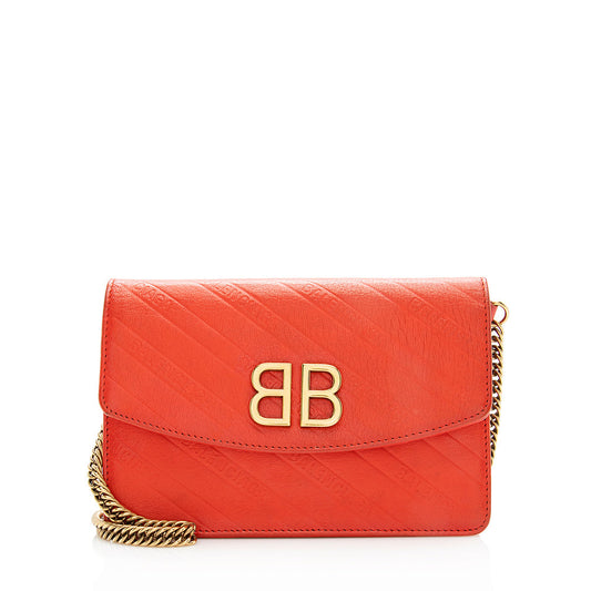 Luxury Balenciaga Calfskin BB Chain Wallet (SHF-20008)