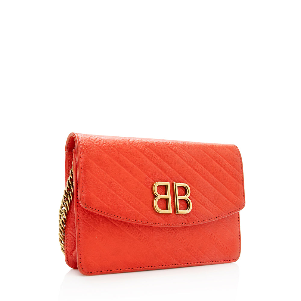 Luxury Balenciaga Calfskin BB Chain Wallet (SHF-20008)