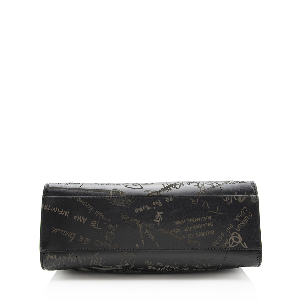 Luxury Balenciaga Calfskin Blackout Graffiti City Small Satchel (SHF-19896)
