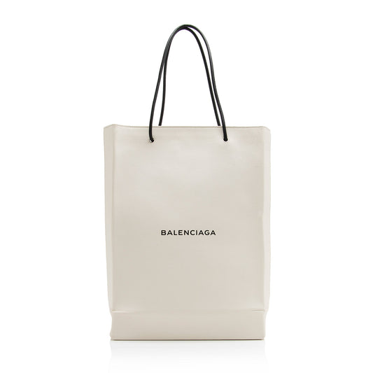 Luxury Balenciaga Calfskin Logo Medium N/S Shopper Tote (SHF-23791)