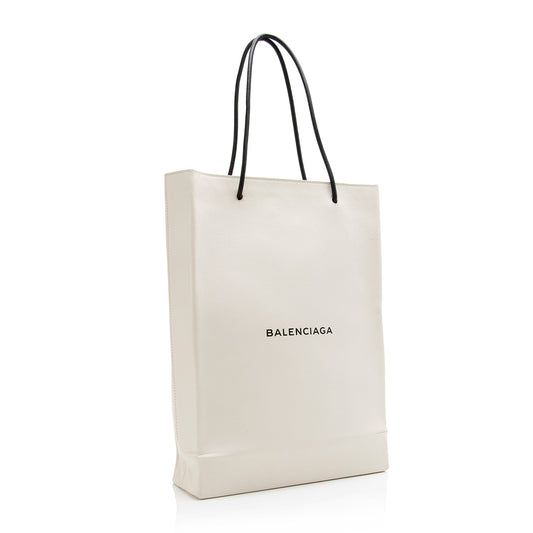 Luxury Balenciaga Calfskin Logo Medium N/S Shopper Tote (SHF-23791)