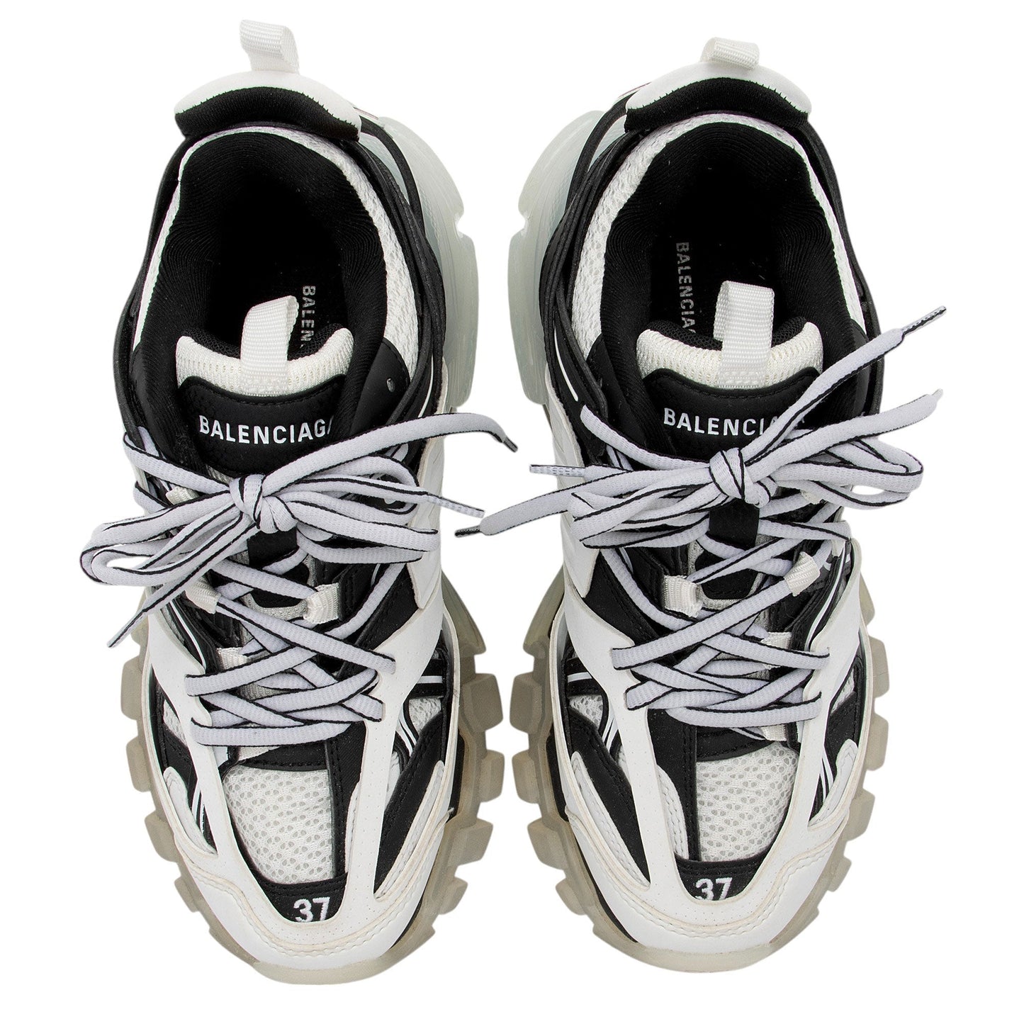 Luxury Balenciaga Calfskin Mesh Track Sneakers - Size 7 / 37 (SHF-r9eohF)