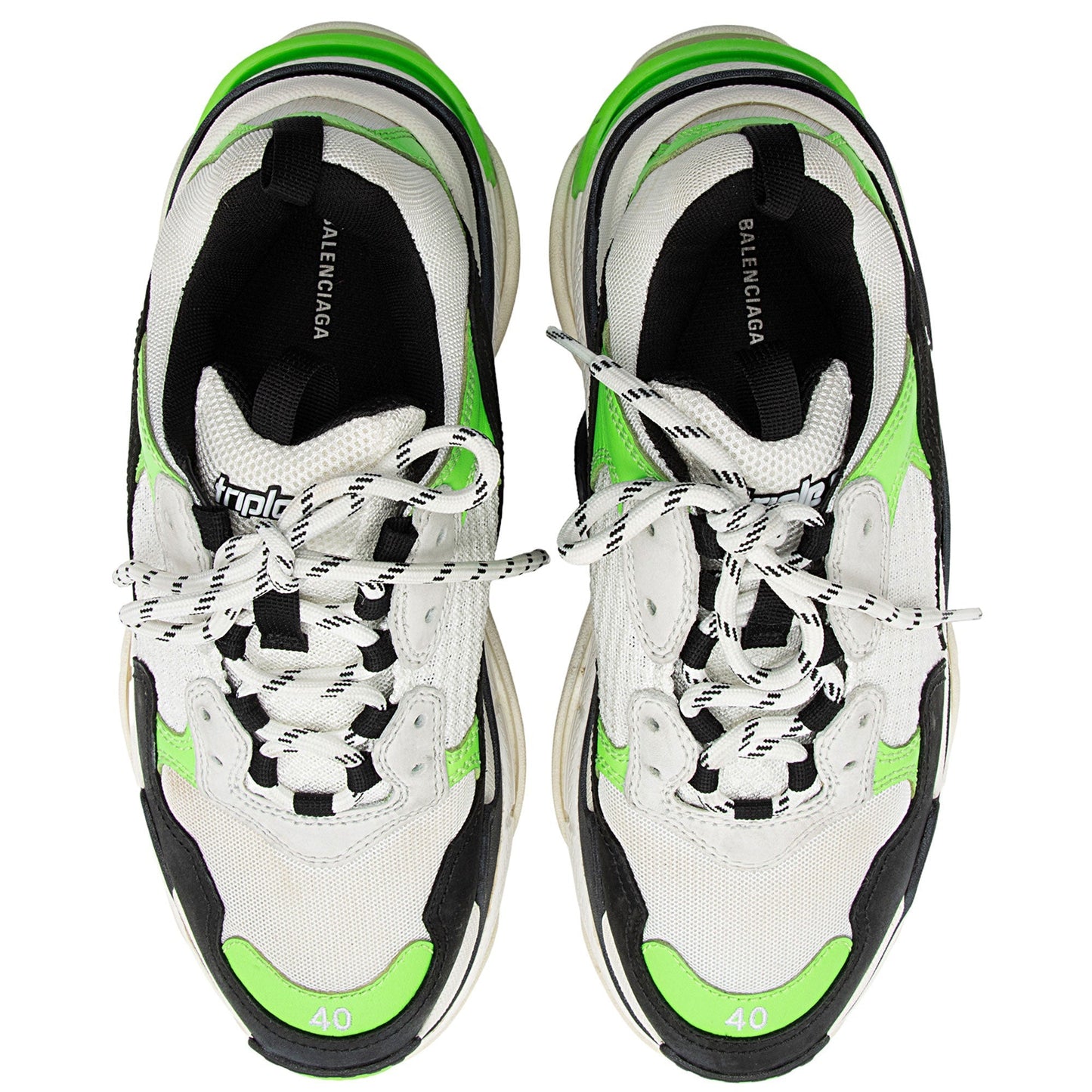 Luxury Balenciaga Calfskin Mesh Triple S Sneakers - Size 10 / 40 (SHF-kciXy5)