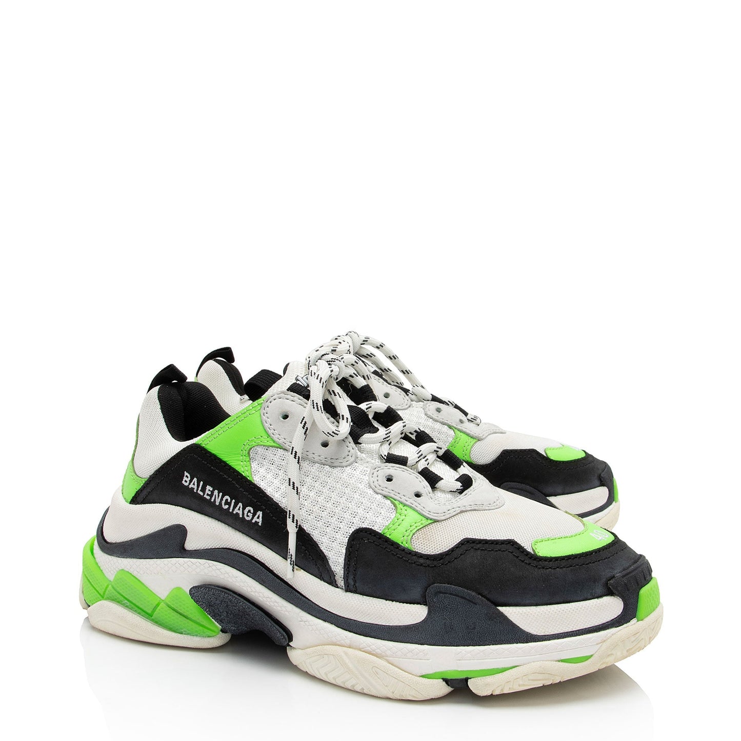 Luxury Balenciaga Calfskin Mesh Triple S Sneakers - Size 10 / 40 (SHF-kciXy5)
