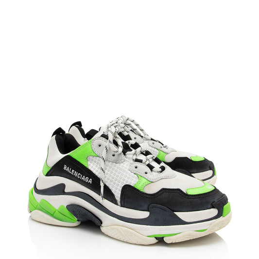 Luxury Balenciaga Calfskin Mesh Triple S Sneakers - Size 10 / 40 (SHF-kciXy5)