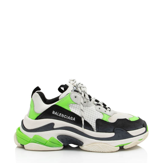 Luxury Balenciaga Calfskin Mesh Triple S Sneakers - Size 10 / 40 (SHF-kciXy5)