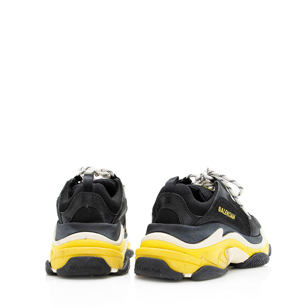 Luxury Balenciaga Calfskin Mesh Triple S Trainers Sneakers - Size 7 / 37 (SHF-18611)