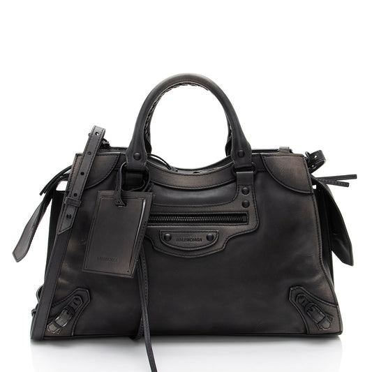 Luxury Balenciaga Grained Calfskin Neo Classic City Satchel (SHF-h4tc1d)