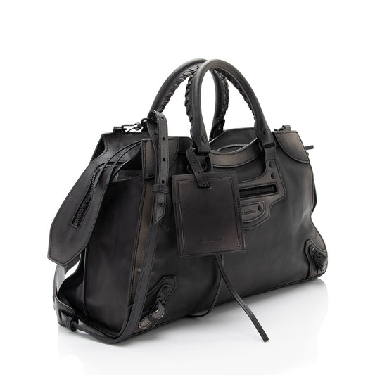 Luxury Balenciaga Grained Calfskin Neo Classic City Satchel (SHF-h4tc1d)