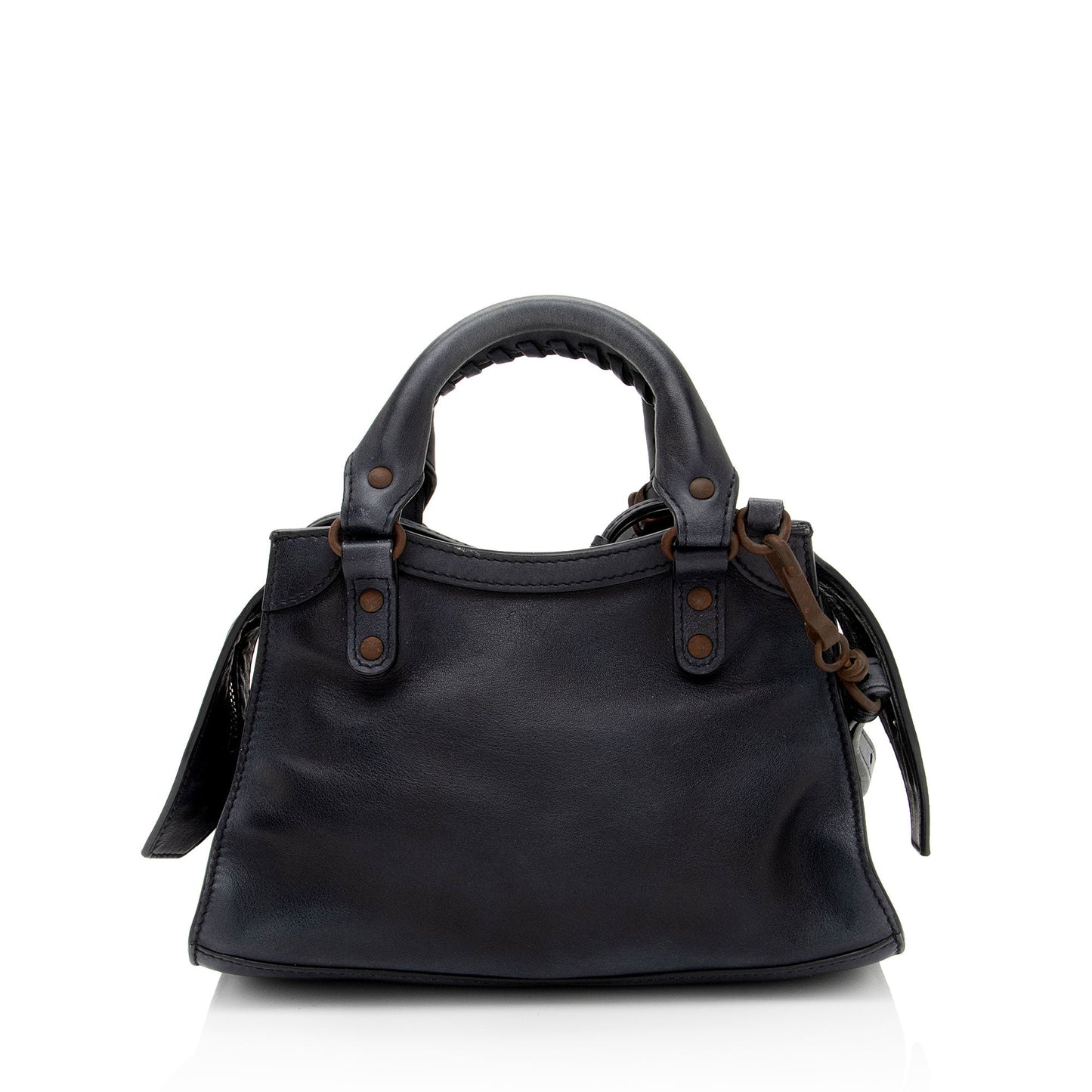 Luxury Balenciaga Calfskin Neo Classic Rust Hardware City Mini Satchel (SHF-pzIHQZ)