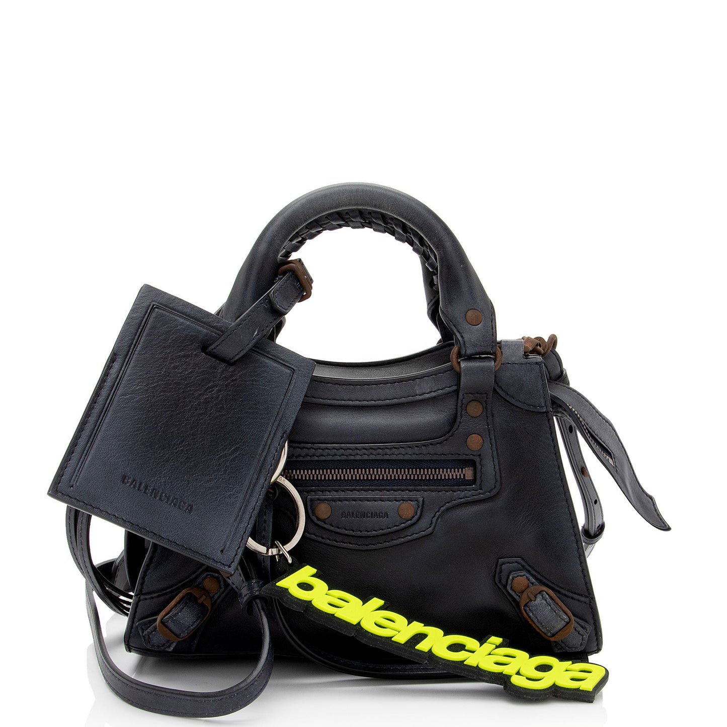 Luxury Balenciaga Calfskin Neo Classic Rust Hardware City Mini Satchel (SHF-pzIHQZ)