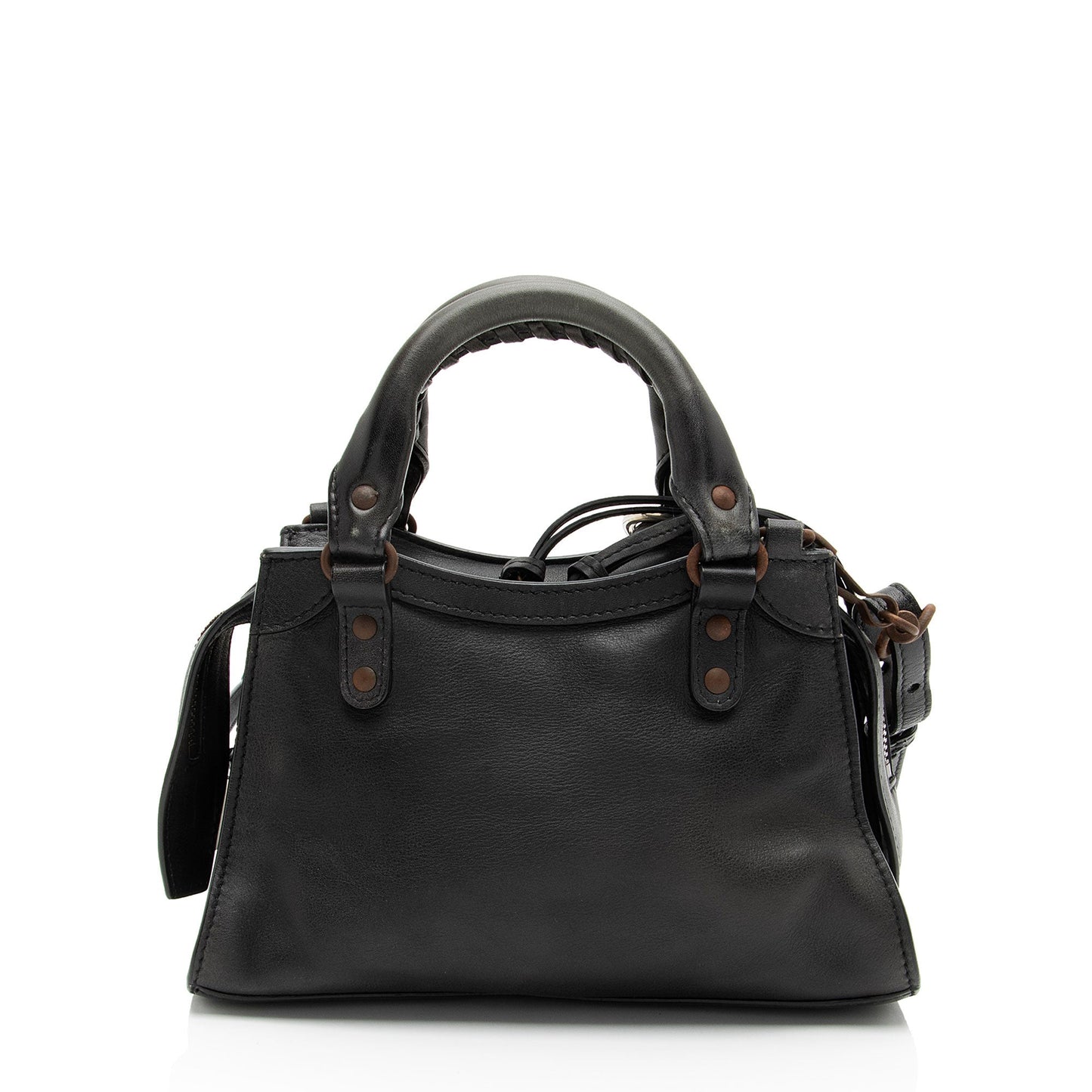 Luxury Balenciaga Calfskin Neo Classic Rust Hardware City Mini Satchel (SHF-A4mdtV)
