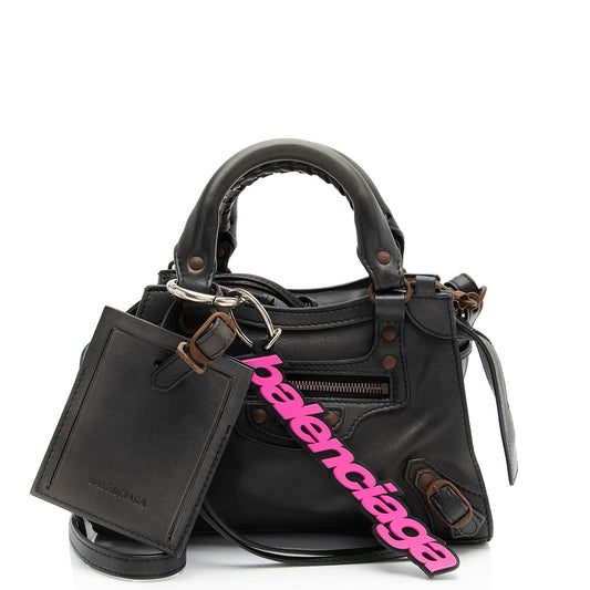 Luxury Balenciaga Calfskin Neo Classic Rust Hardware City Mini Satchel (SHF-A4mdtV)
