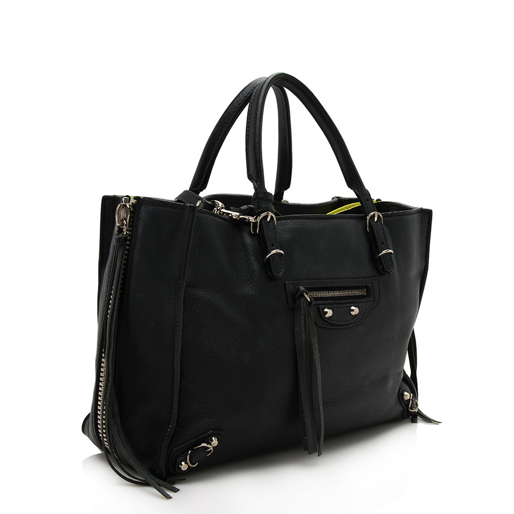 Luxury Balenciaga Calfskin Papier A6 Zip Around Tote - FINAL SALE (SHF-12133)