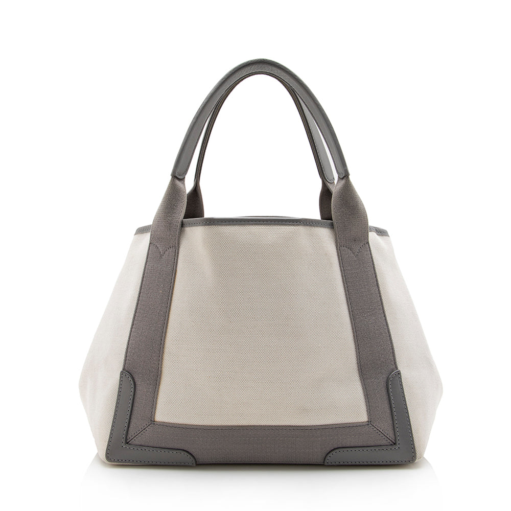 Luxury Balenciaga Canvas Logo Cabas Small Tote (SHF-13841)
