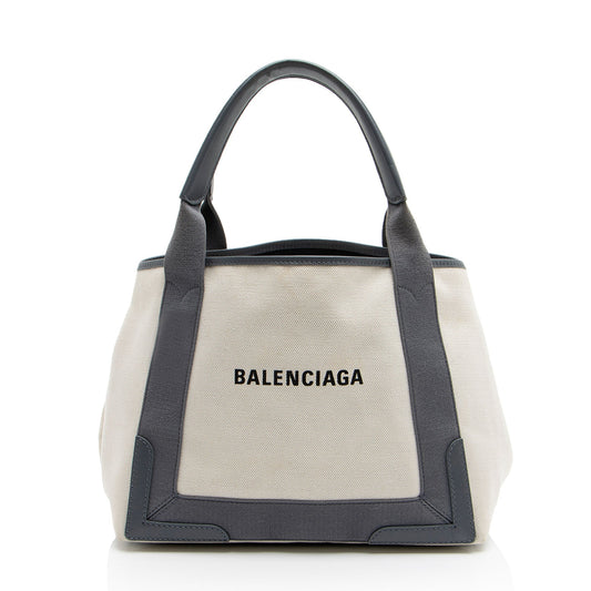 Luxury Balenciaga Canvas Logo Cabas Small Tote (SHF-Hb4Aah)