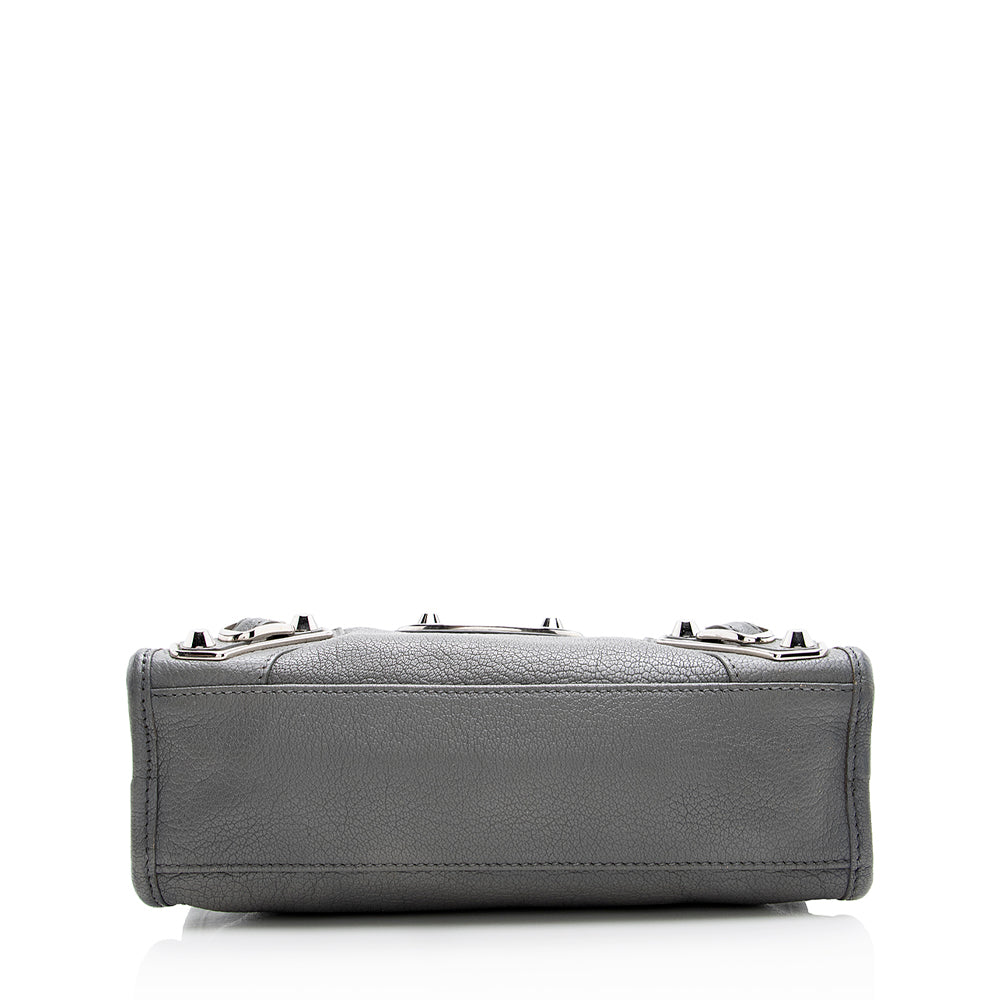 Luxury Balenciaga Chevre Metal Edge City Mini Satchel (SHF-18937)