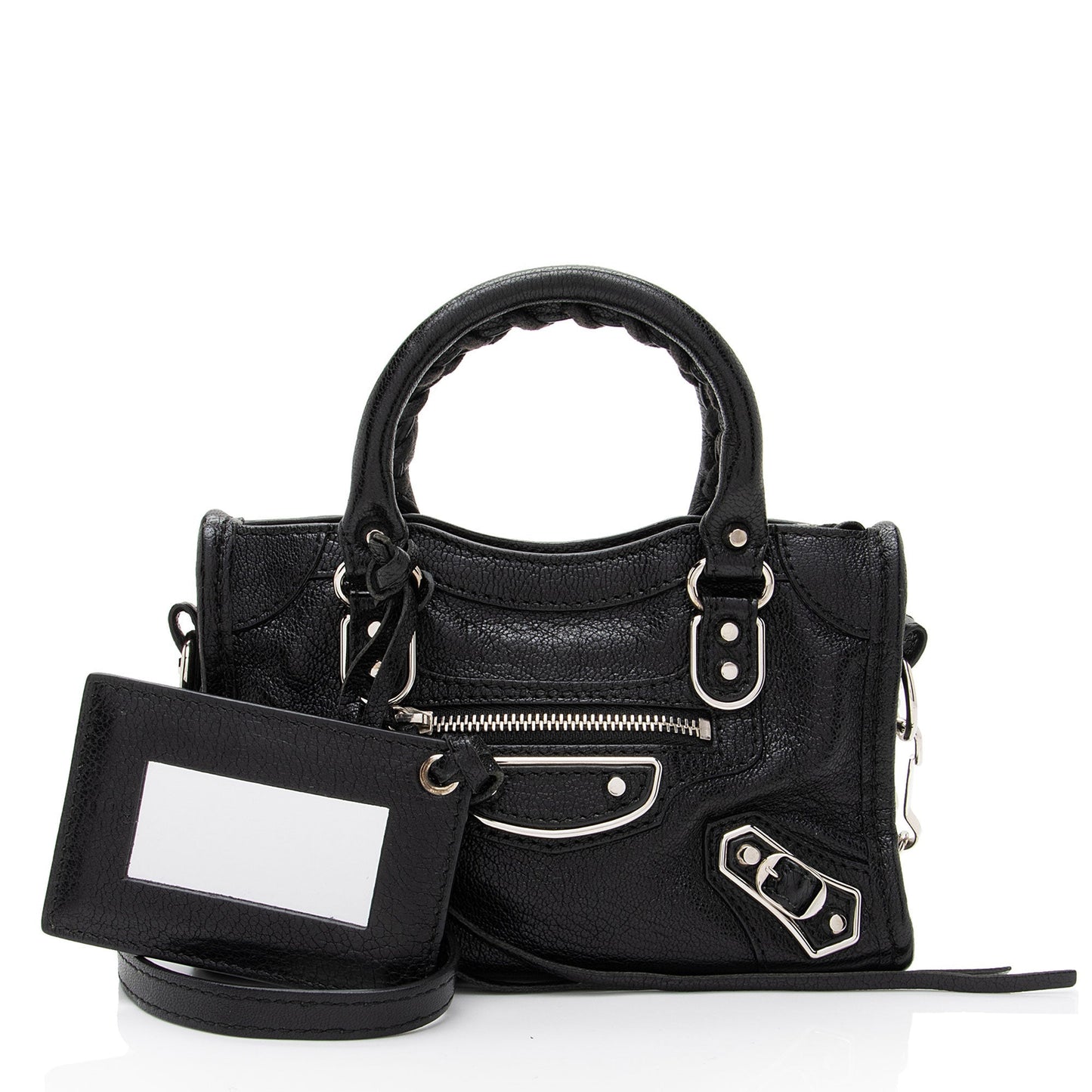 Luxury Balenciaga Chevre Metal Edge City Nano Satchel (SHF-Gf4Nc9)