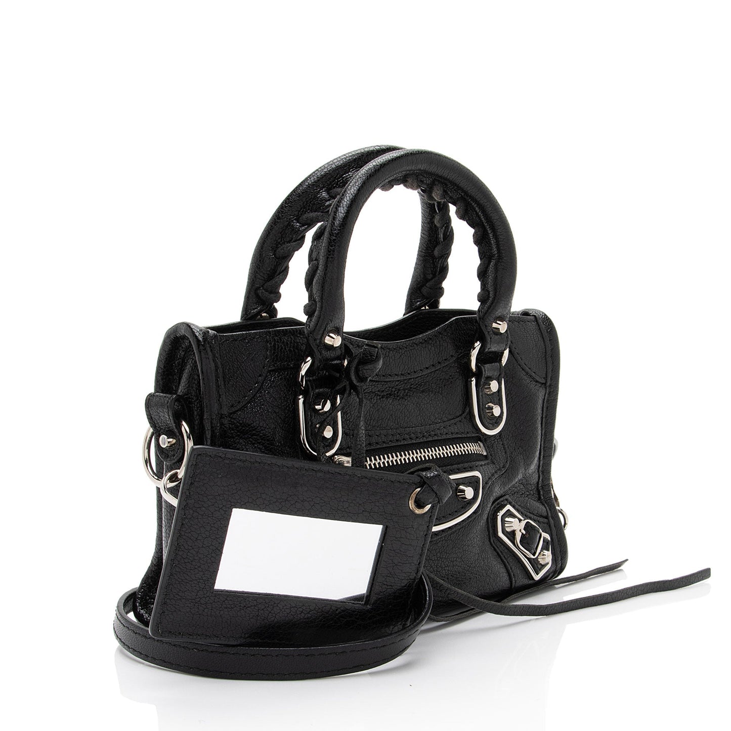 Luxury Balenciaga Chevre Metal Edge City Nano Satchel (SHF-Gf4Nc9)