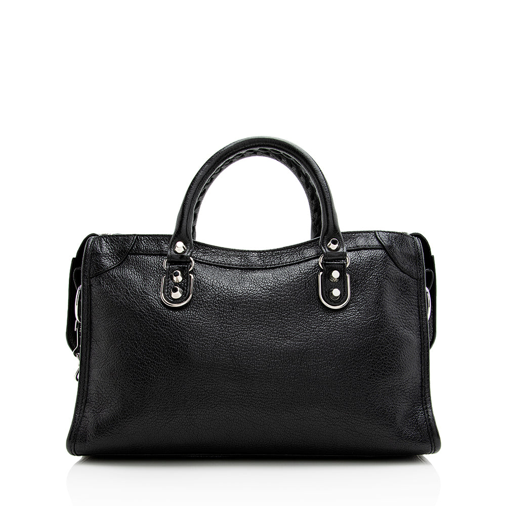 Luxury Balenciaga Chevre Metallic Edge City Small Satchel (SHF-21084)
