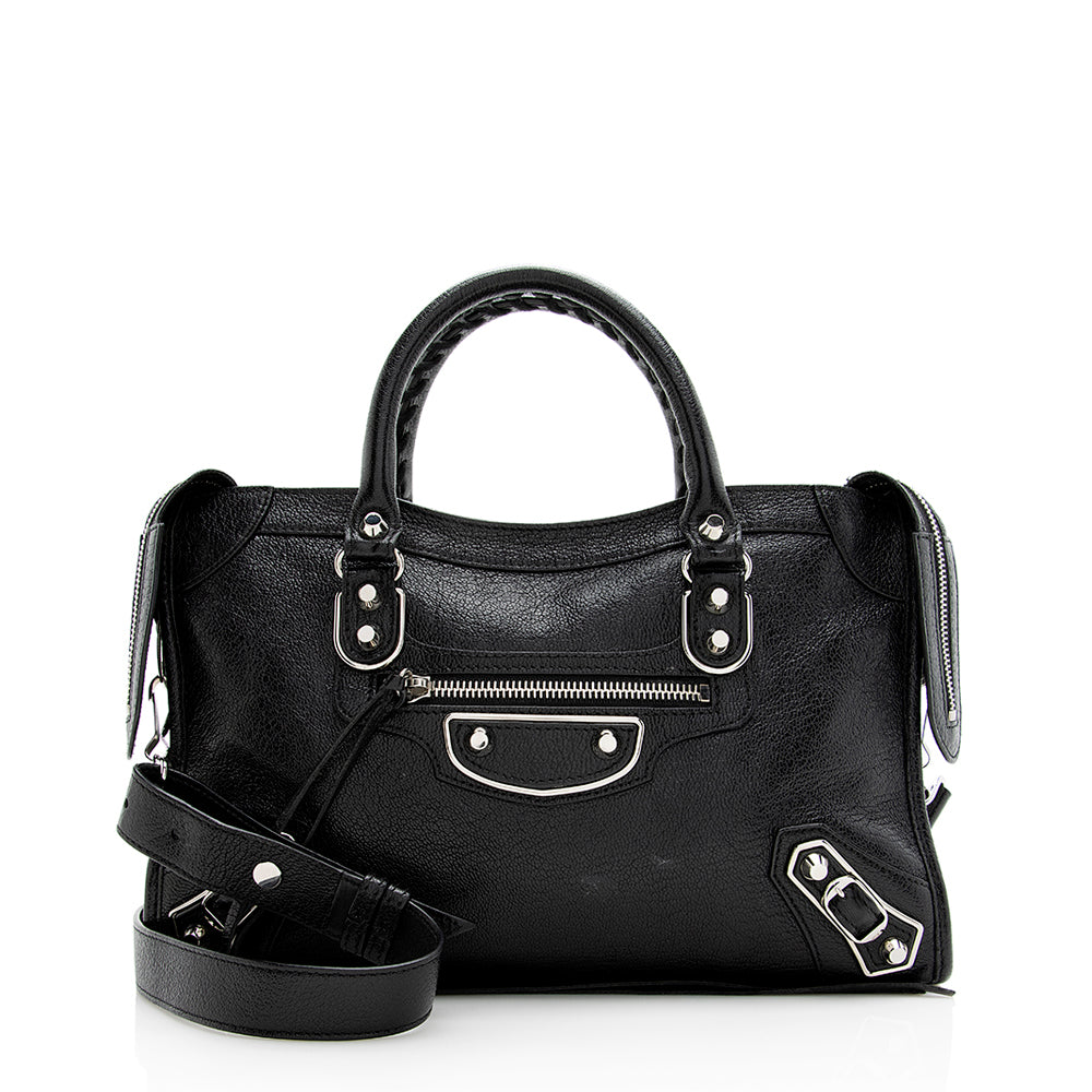 Luxury Balenciaga Chevre Metallic Edge City Small Satchel (SHF-21084)