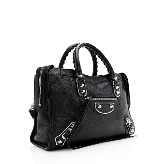 Luxury Balenciaga Chevre Metallic Edge City Small Satchel (SHF-21084)