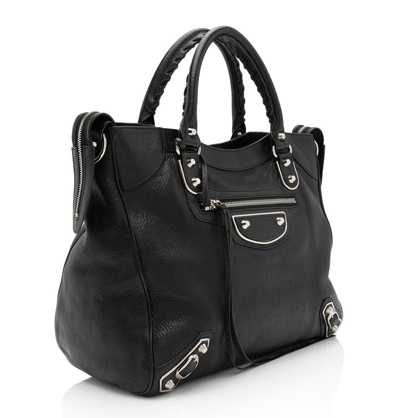 Luxury Balenciaga Chevre Metallic Edge Velo Satchel (SHF-dBQnvy)