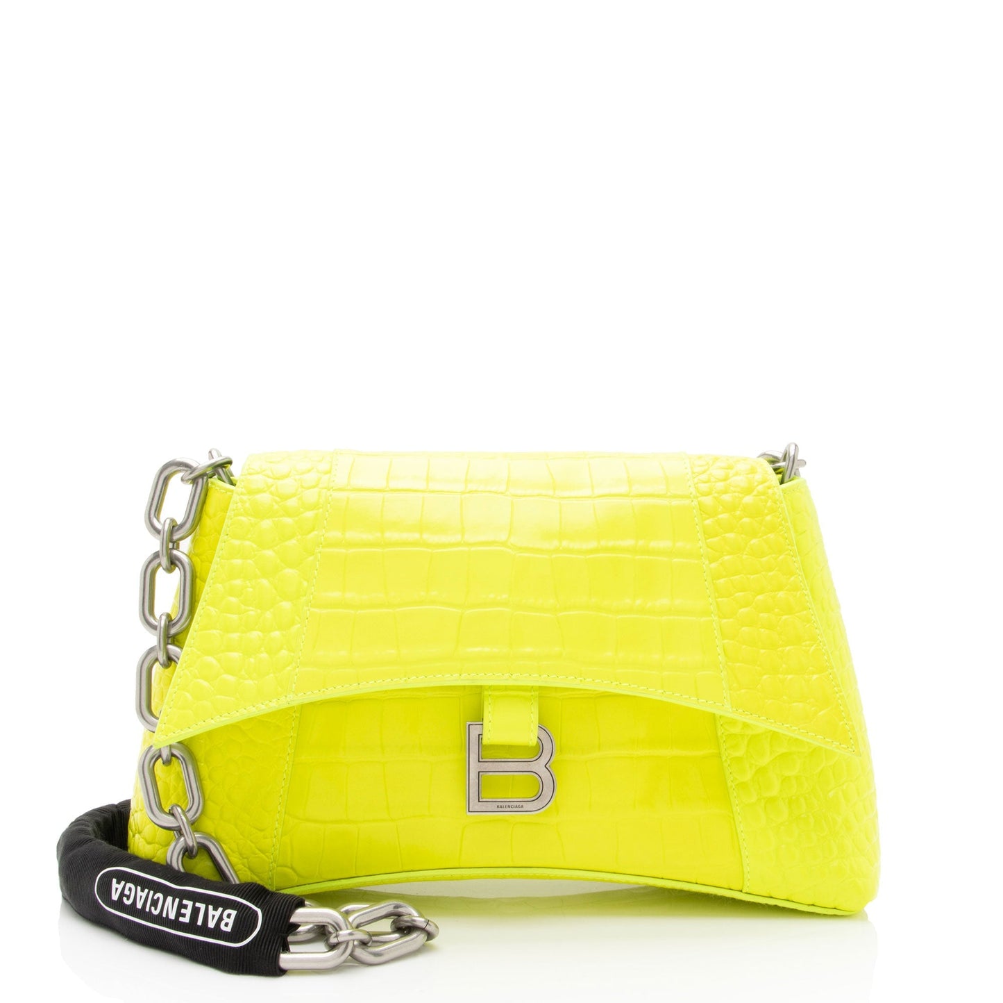 Luxury Balenciaga Croc Embossed Calfskin Downtown Small Shoulder Bag (SHF-k5auKT)
