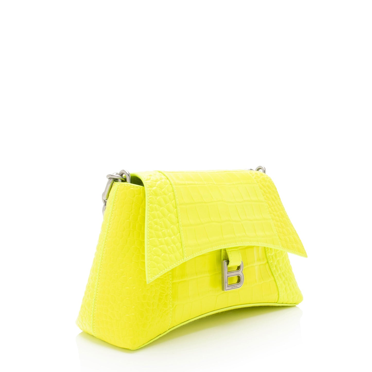 Luxury Balenciaga Croc Embossed Calfskin Downtown Small Shoulder Bag (SHF-k5auKT)