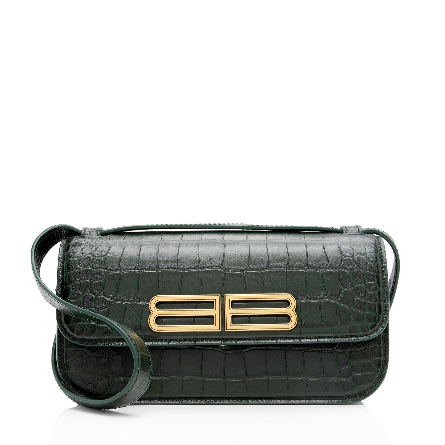 Luxury Balenciaga Croc Embossed Calfskin Gossip Small Shoulder Bag (SHF-Vvr5sm)