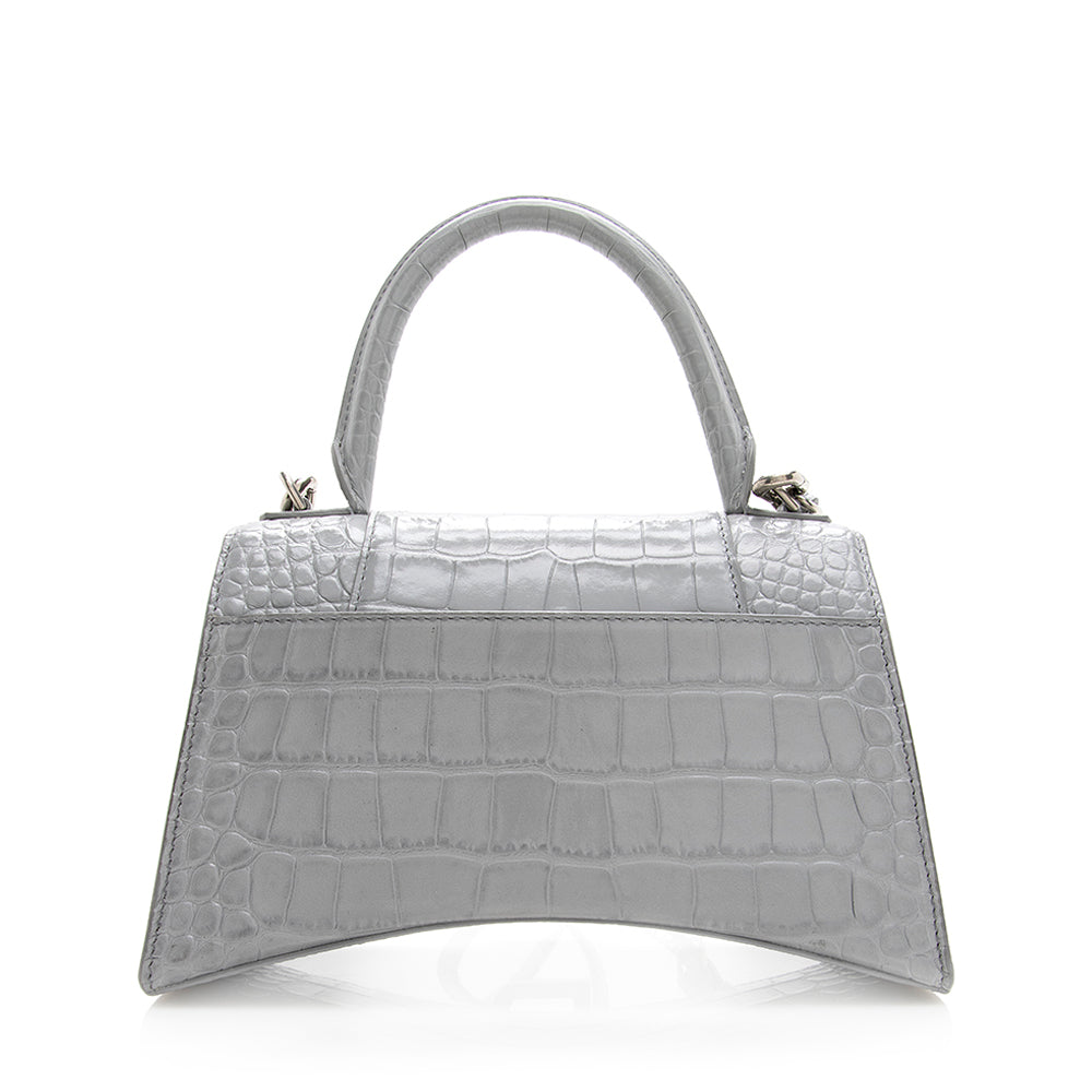 Luxury Balenciaga Croc Embossed Calfskin Hourglass Small Satchel (SHF-19286)