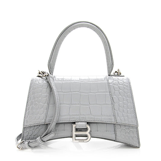 Luxury Balenciaga Croc Embossed Calfskin Hourglass Small Satchel (SHF-19286)
