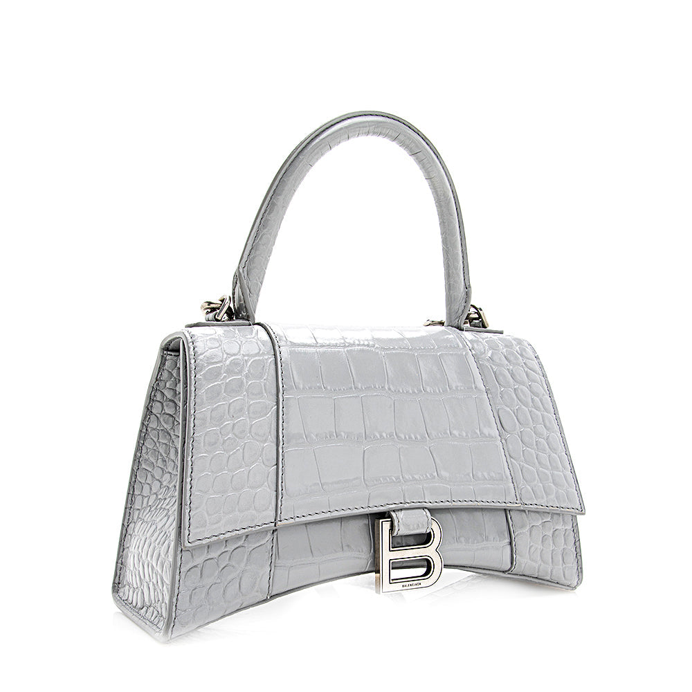 Luxury Balenciaga Croc Embossed Calfskin Hourglass Small Satchel (SHF-19286)