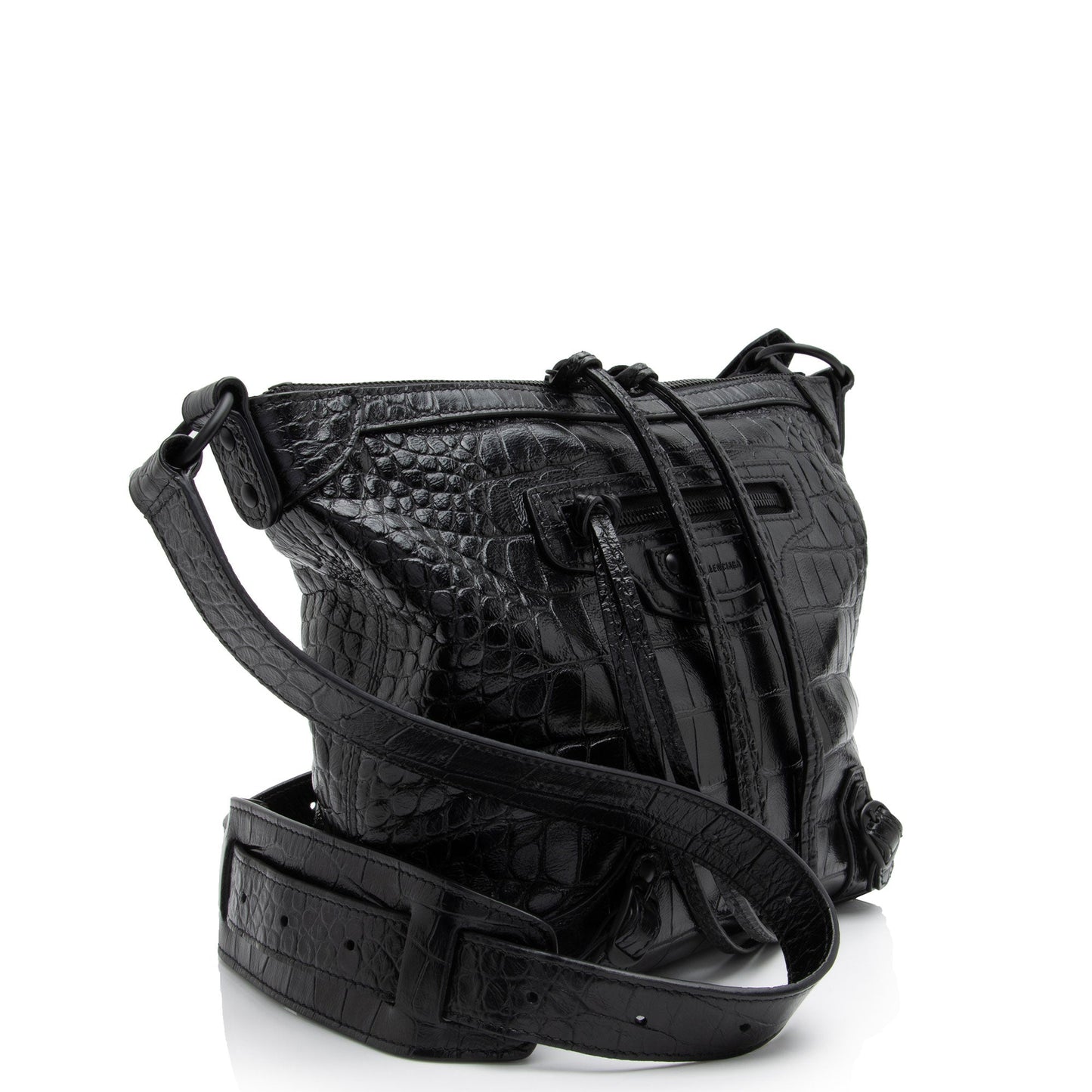 Luxury Balenciaga Croc Embossed Calfskin Neo Classic XS Hobo (SHF-eCbmjO)