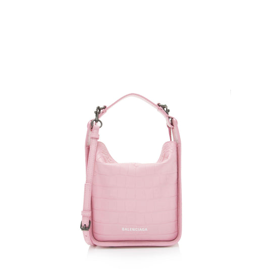 Luxury Balenciaga Croc Embossed Calfskin Tool 2.0 N/S XS Tote (SHF-hVH3Xq)